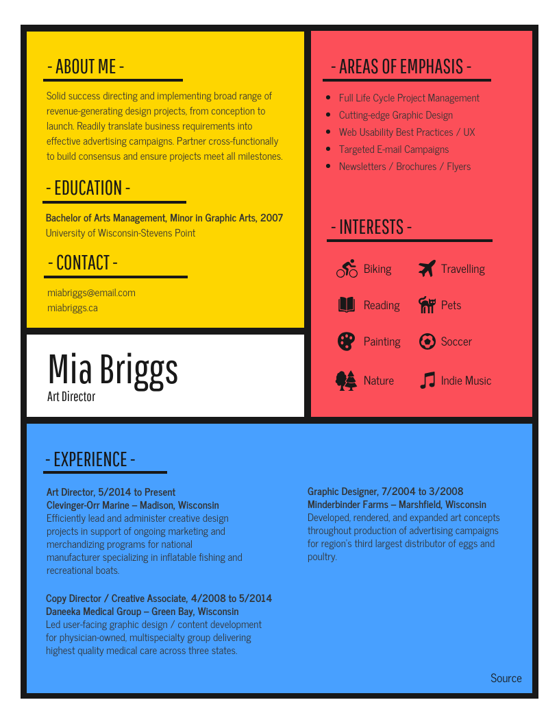 creative resume sample